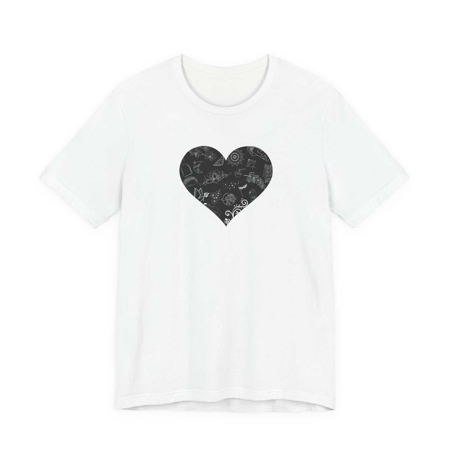 I Heart Travel: Embrace Your Roots in Style! Ideal for Travel Enthusiasts and Members of the Adoption Constellation. Unisex Jersey Short Sleeve Tee