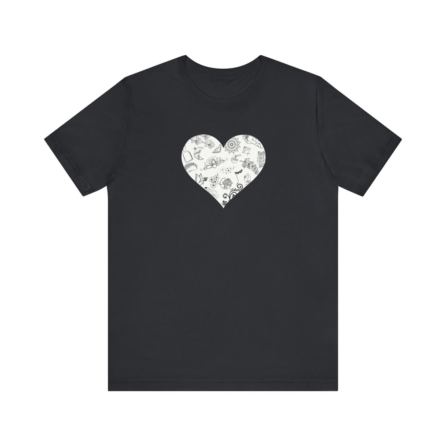 I Heart Travel: Embrace Your Roots in Style! Ideal for Travel Enthusiasts and Members of the Adoption Constellation. Unisex Jersey Short Sleeve Tee