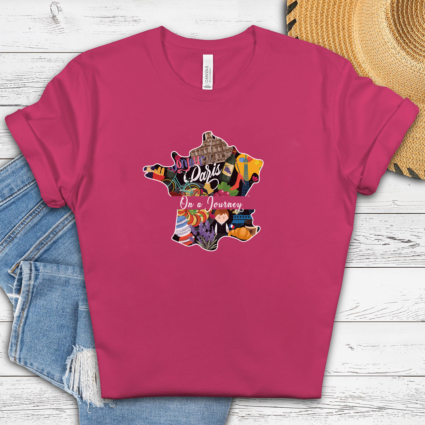 France - On a Journey Heritage Collection T-shirt by Adoptive Threads