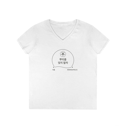 Remember Where You Came From — Personalized Korean Two-City Women’s V-Neck