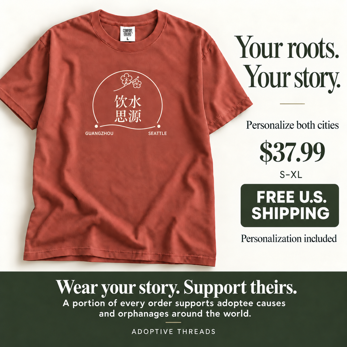 Remember Where You Came From — Personalized Chinese Two-City Shirt