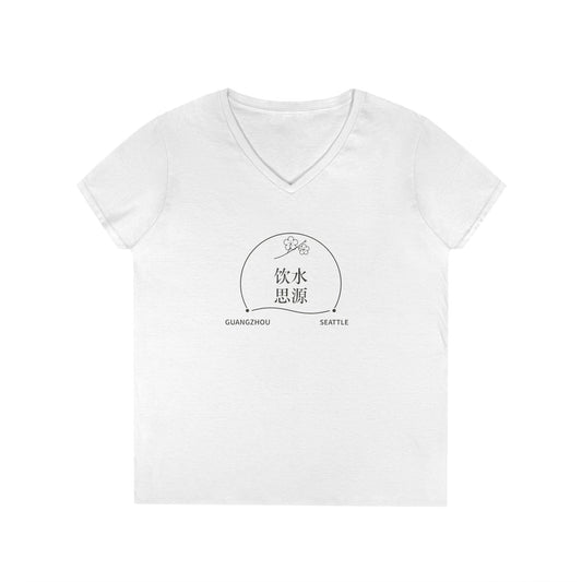 Remember Where You Came From — Personalized Chinese Two-City Women’s V-Neck