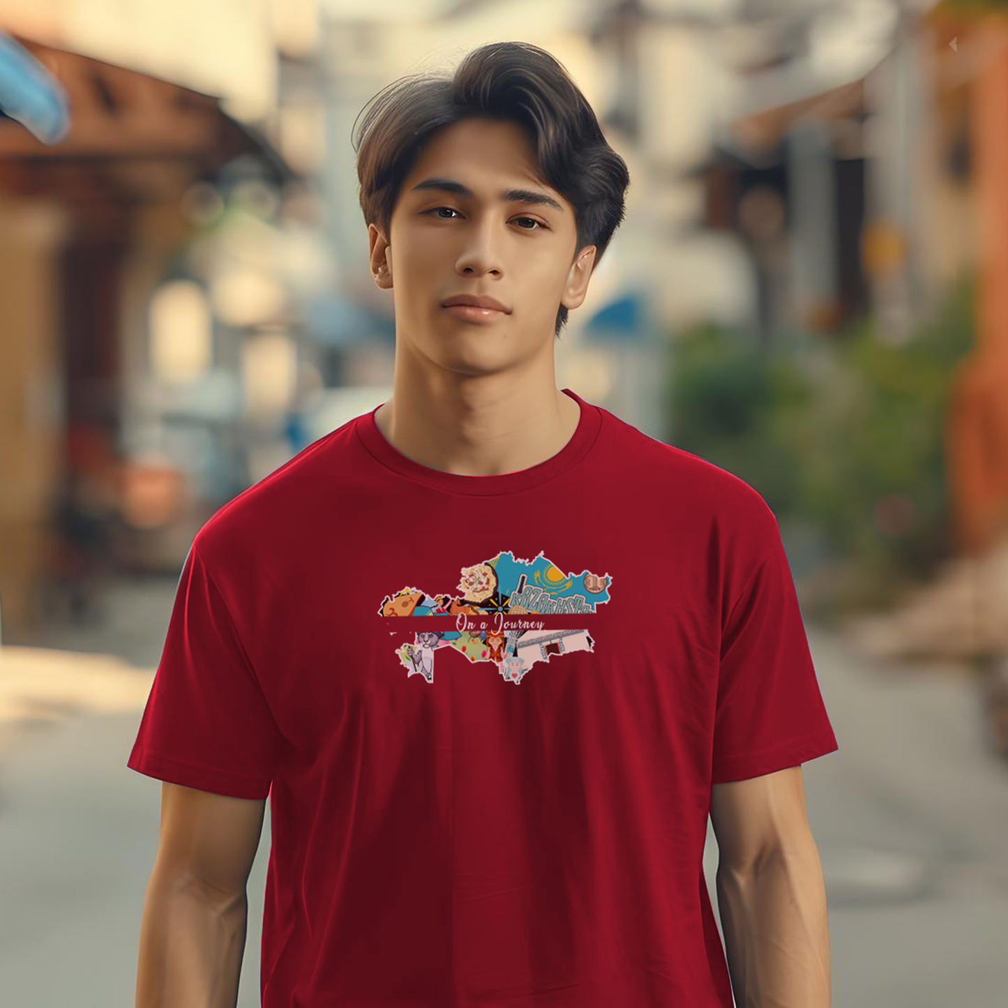 On a Journey - Kazakhstan Explore your roots and connection with our Adoptive Threads Unisex Jersey Short Sleeve Tee